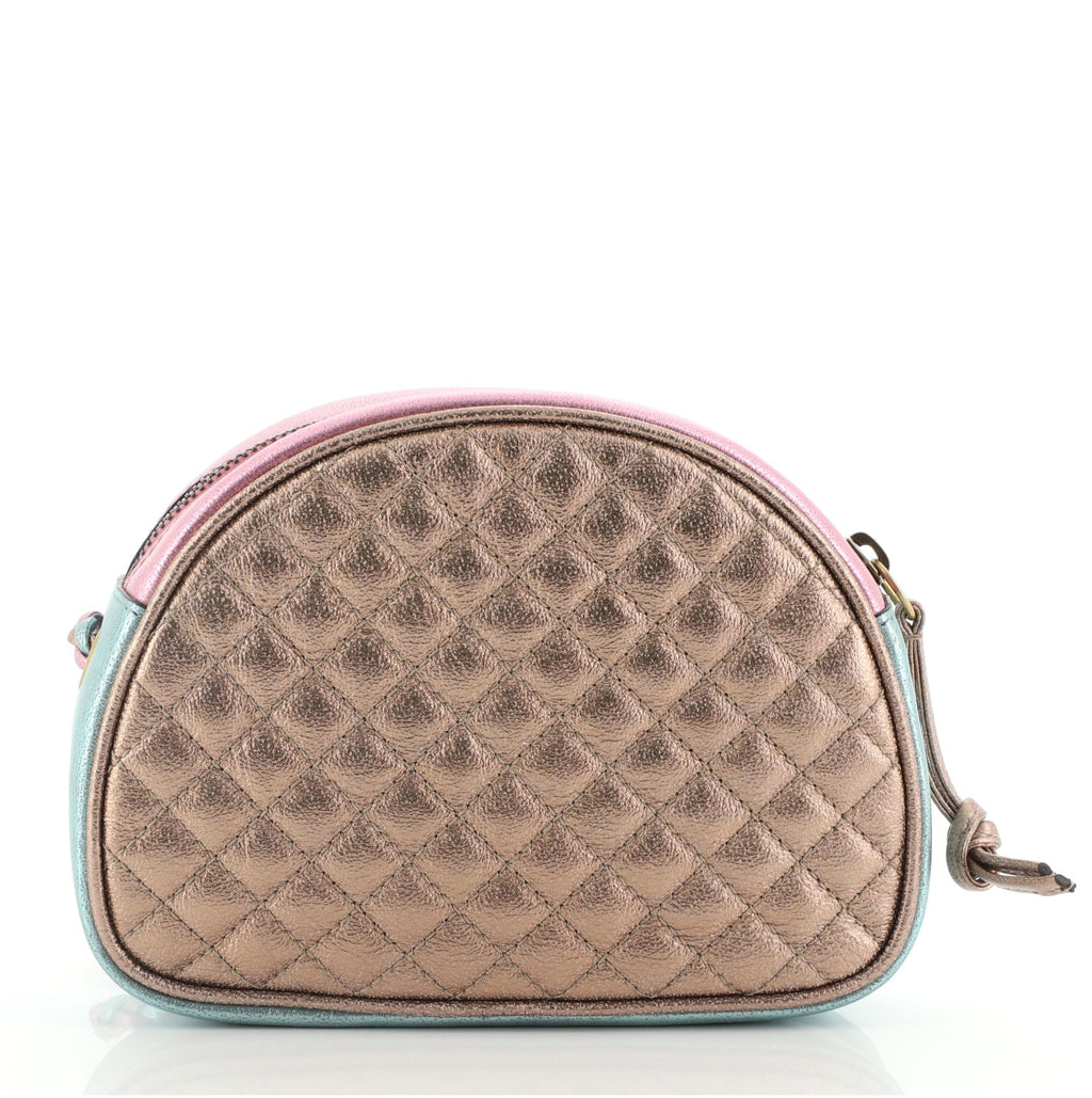 Trapuntata Camera Shoulder Bag Quilted Laminated Leather Mini