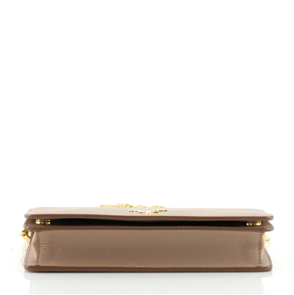 Wristlet Wallet on Chain Saffiano Leather Mini
