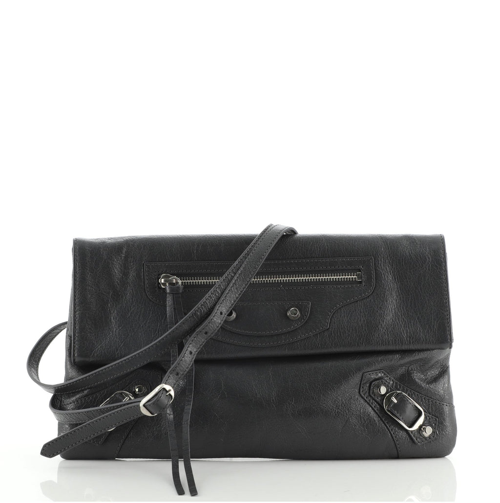 Classic Studs Envelope Strap Clutch Leather
