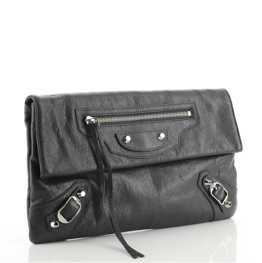Classic Studs Envelope Strap Clutch Leather