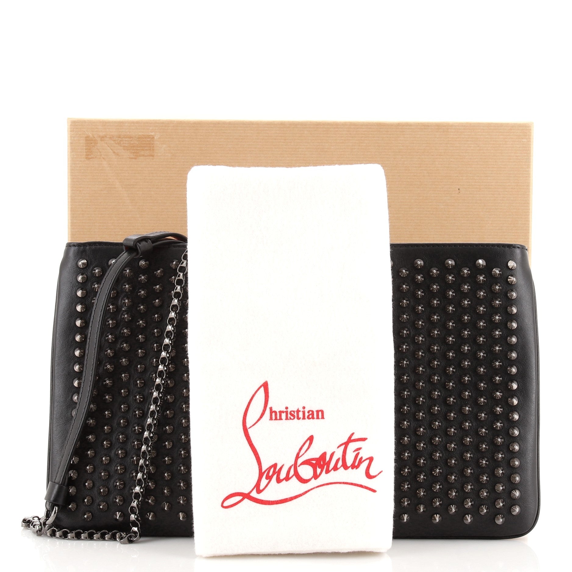 Loubiposh Clutch Spiked Leather