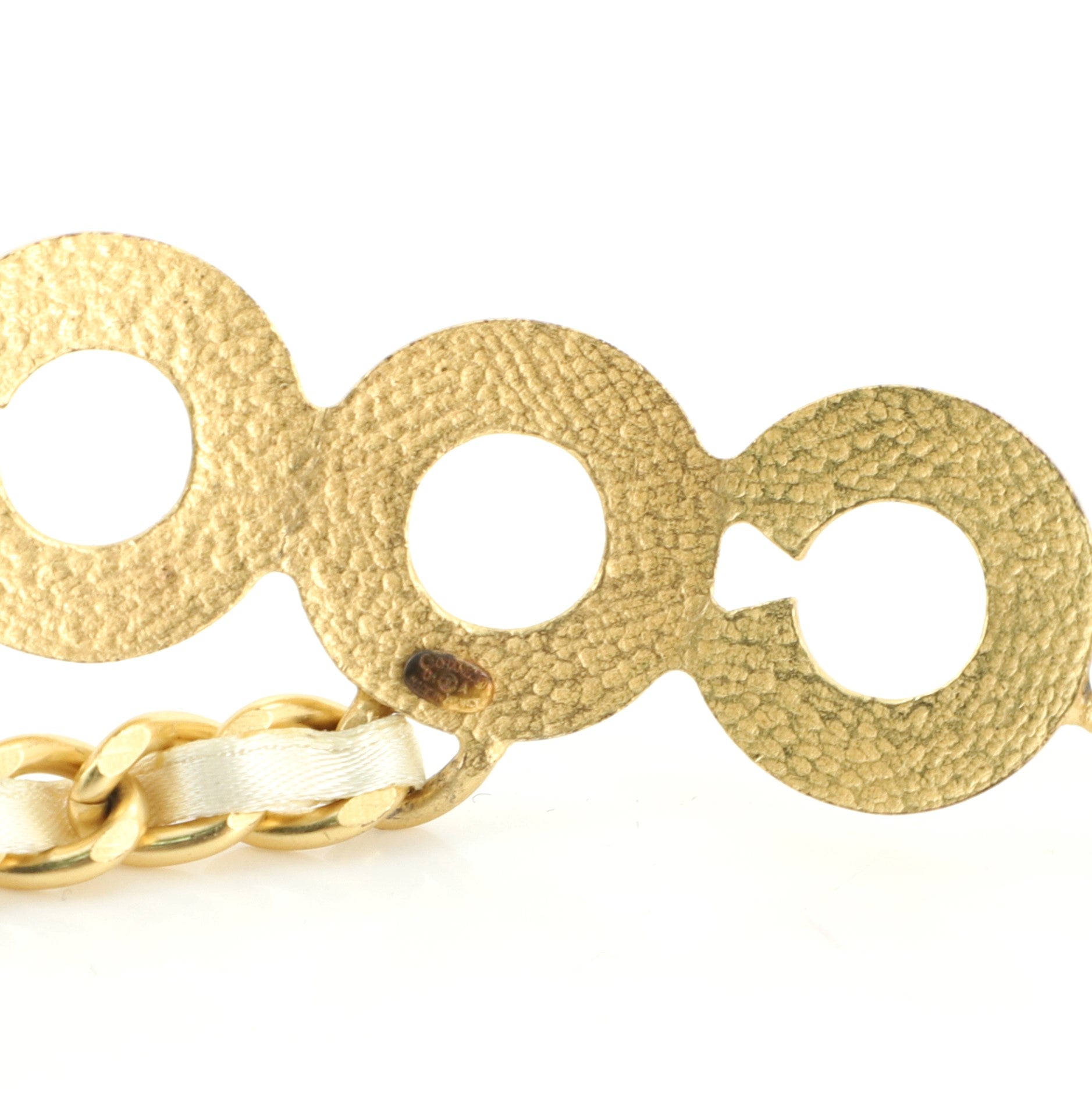 Coco Chain Belt Metal and Satin with Faux Pearls 90