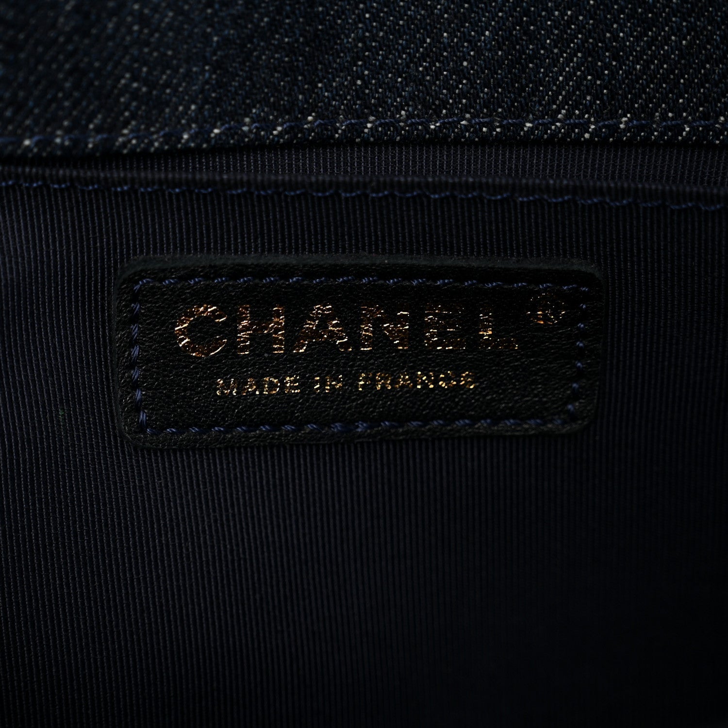 Tweed Denim Medium Boy Flap Navy Blue