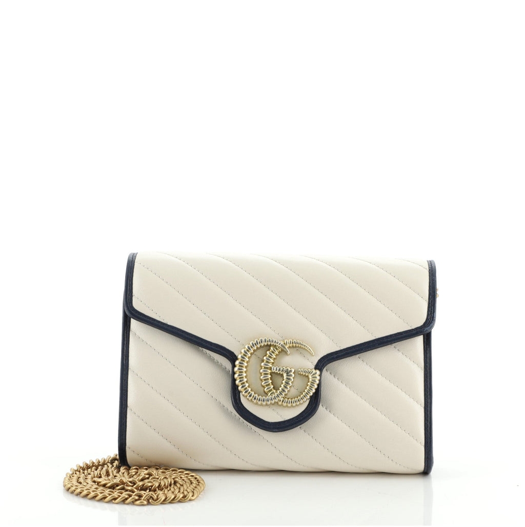 GG Marmont Chain Wallet Diagonal Quilted Leather Mini