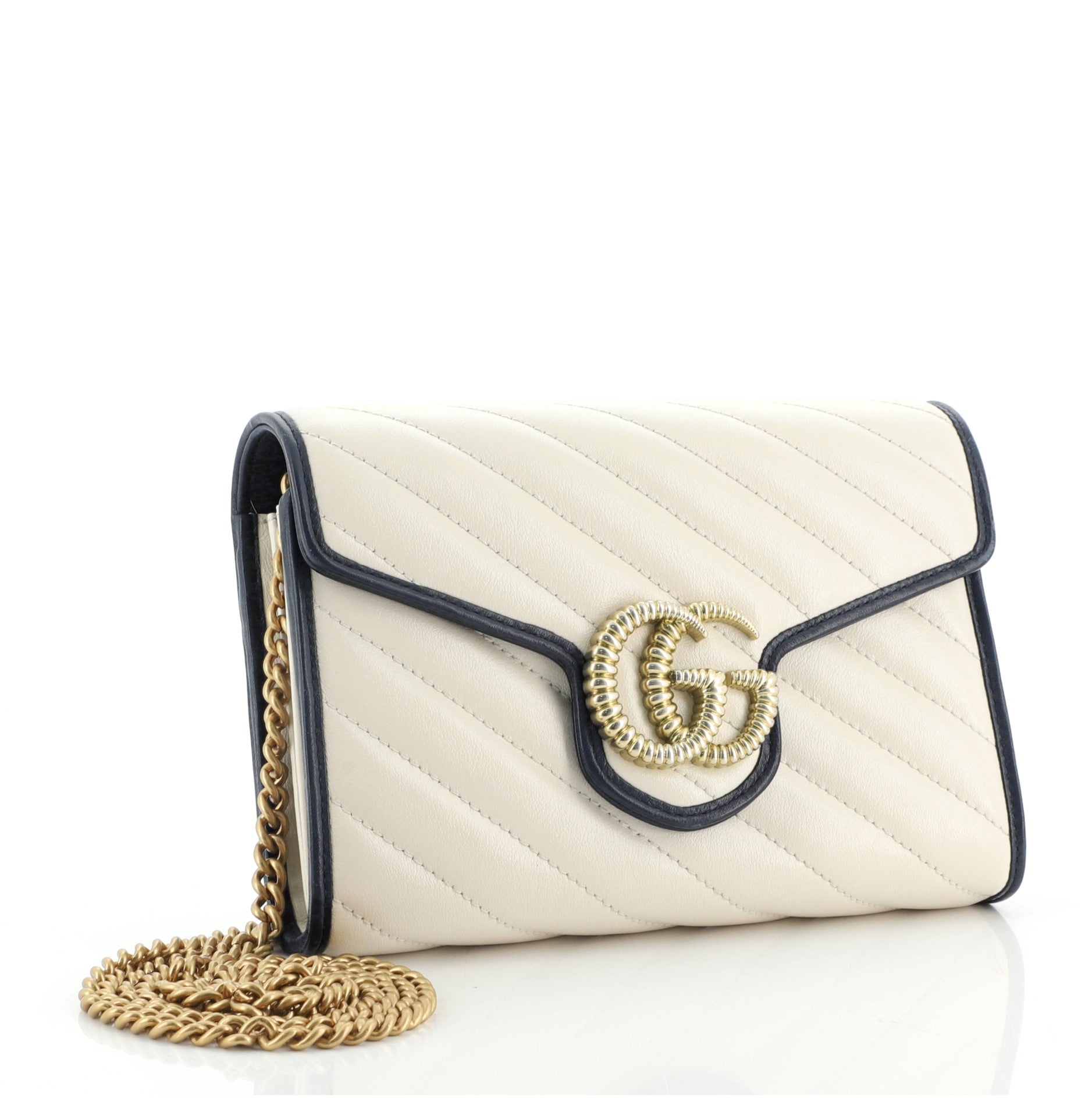 GG Marmont Chain Wallet Diagonal Quilted Leather Mini