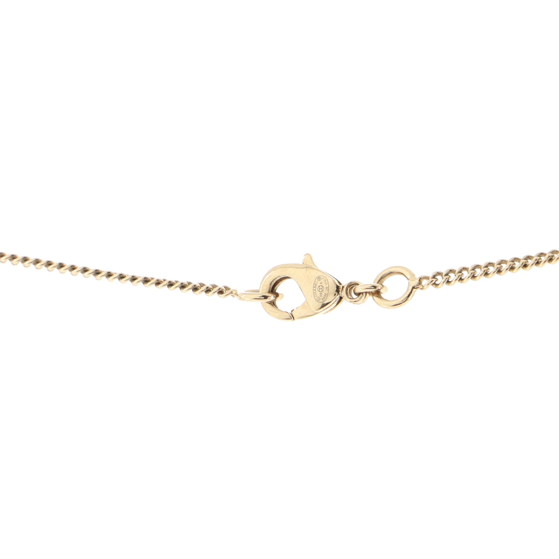 CC Flap Bag Pendant Long Necklace Metal and Enamel