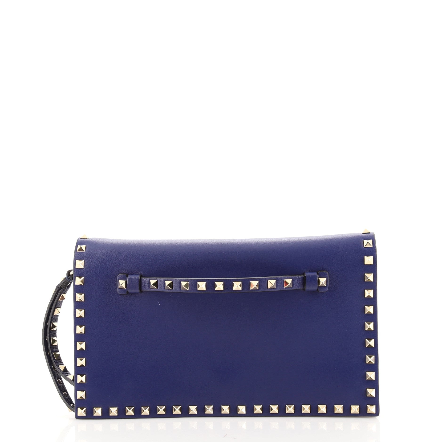 Rockstud Flap Clutch Leather