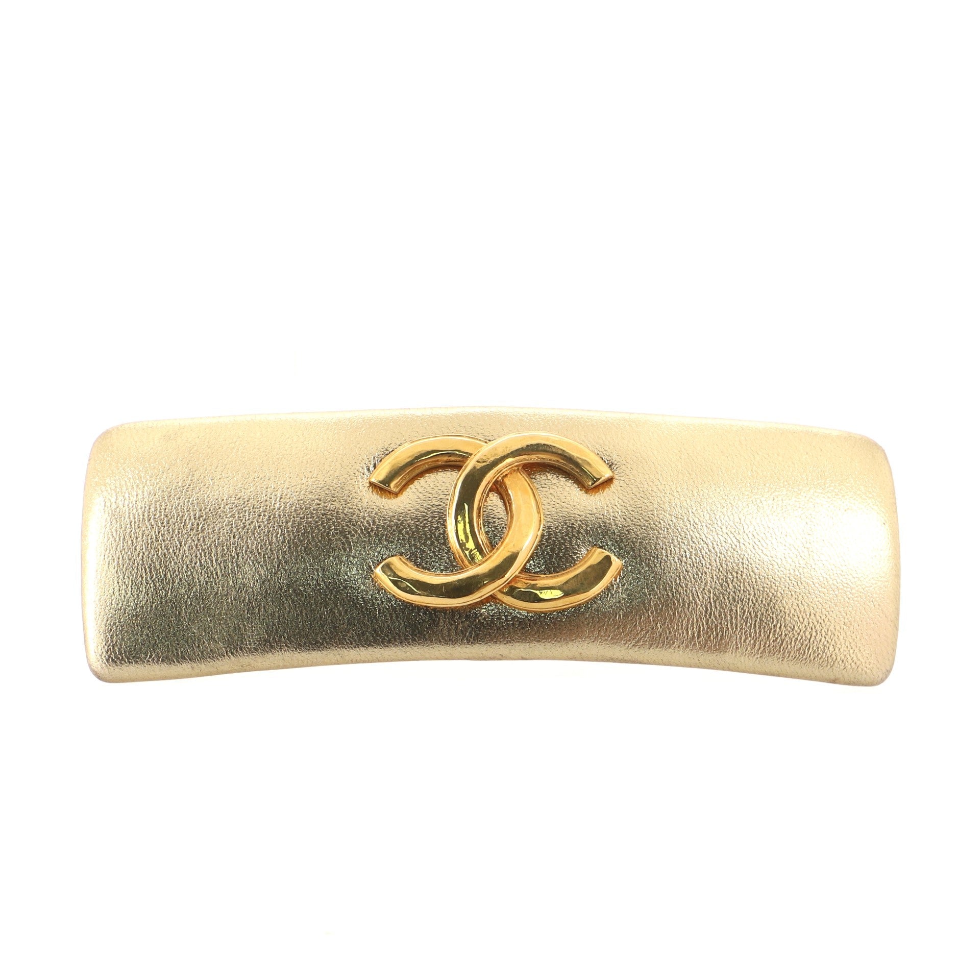 CC Hair Barrette Metallic Leather XS