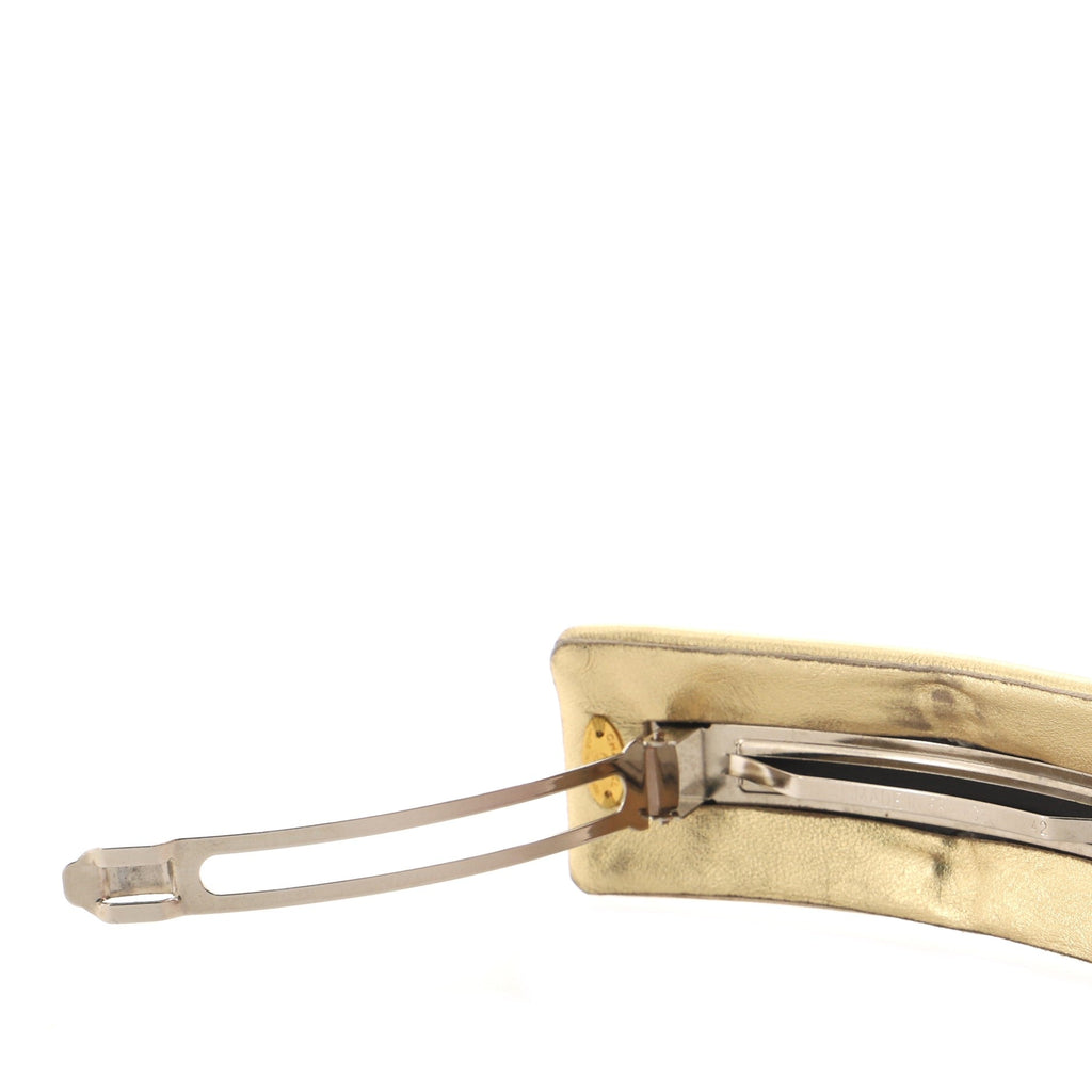 CC Hair Barrette Metallic Leather XS
