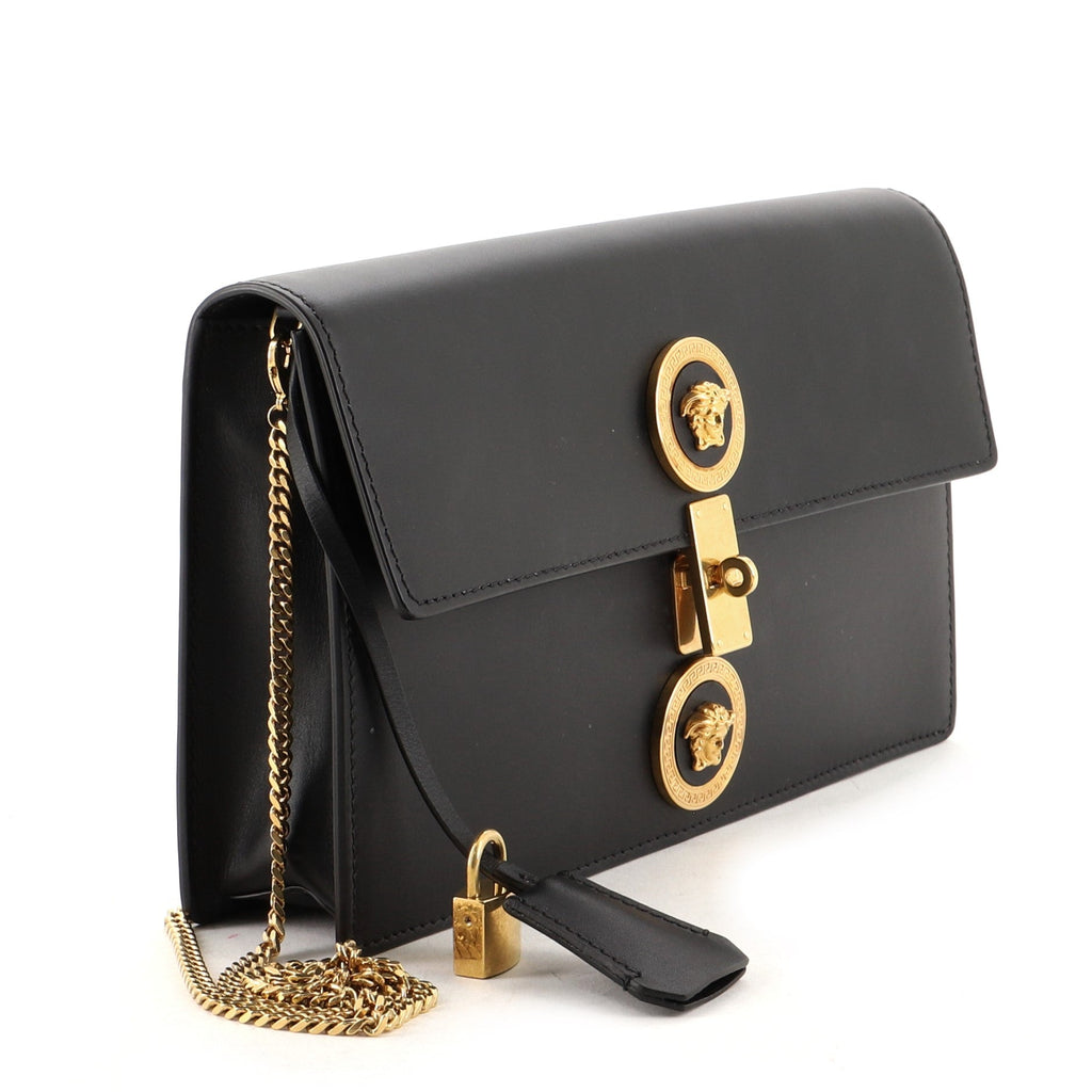 Medusa Padlock Clutch on Chain Leather