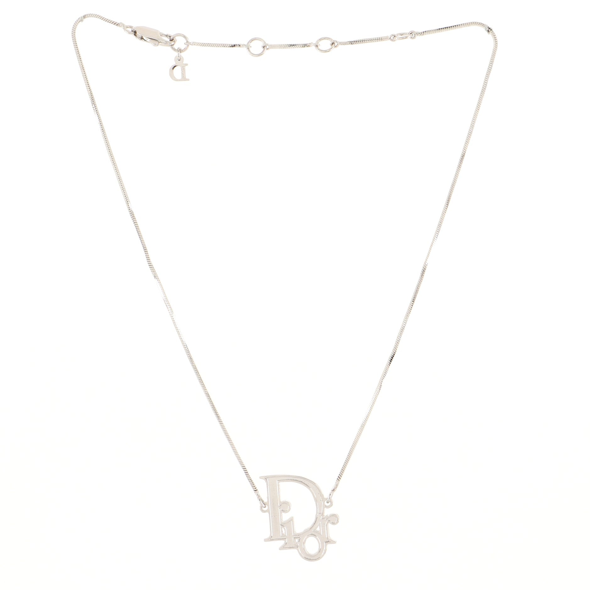 Vintage Logo Pendant Choker Necklace Metal