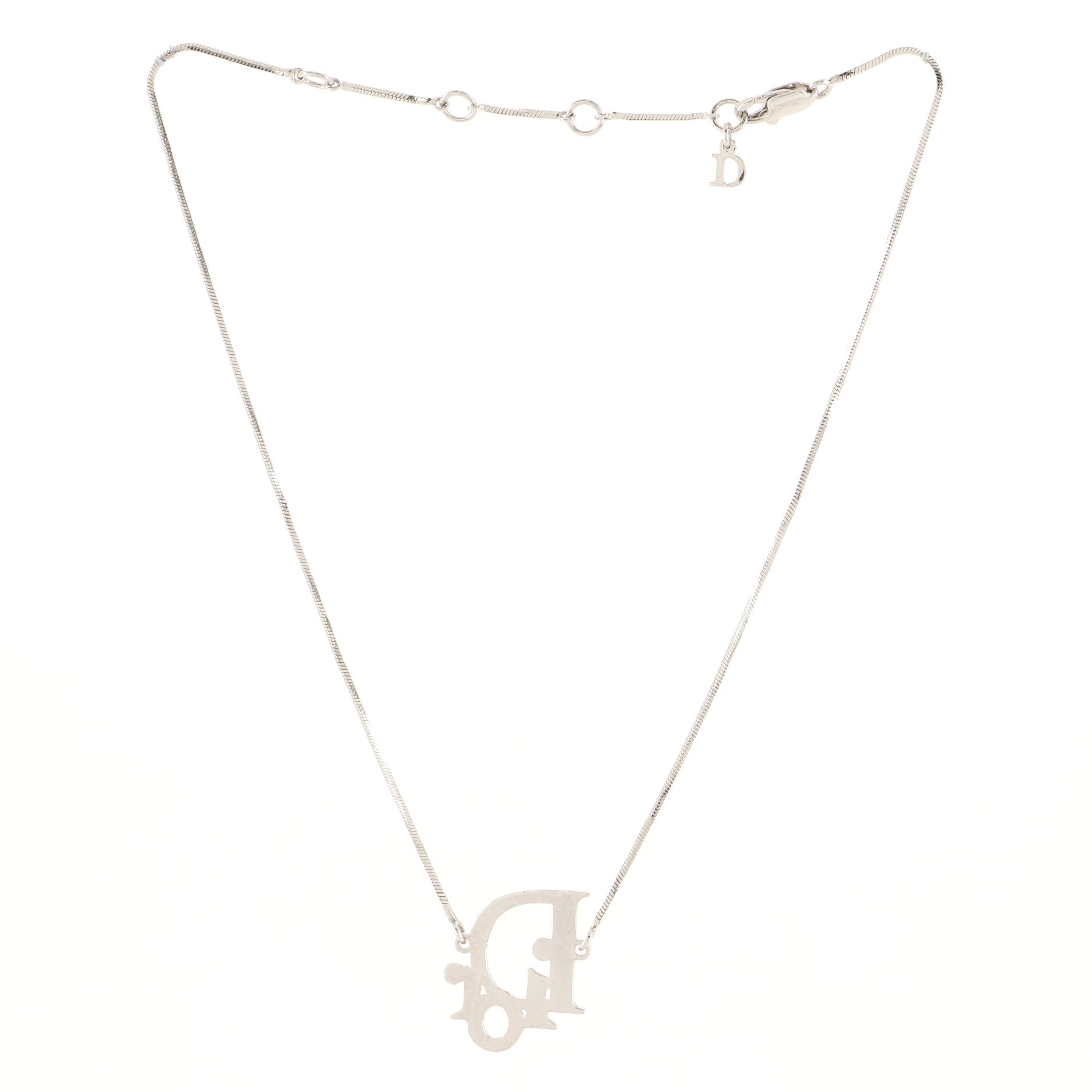 Vintage Logo Pendant Choker Necklace Metal