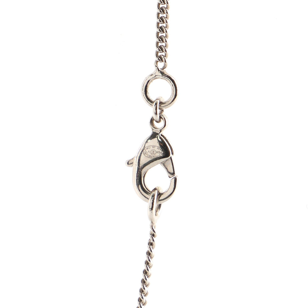 CC Pendant Necklace Crystal Embellished Metal