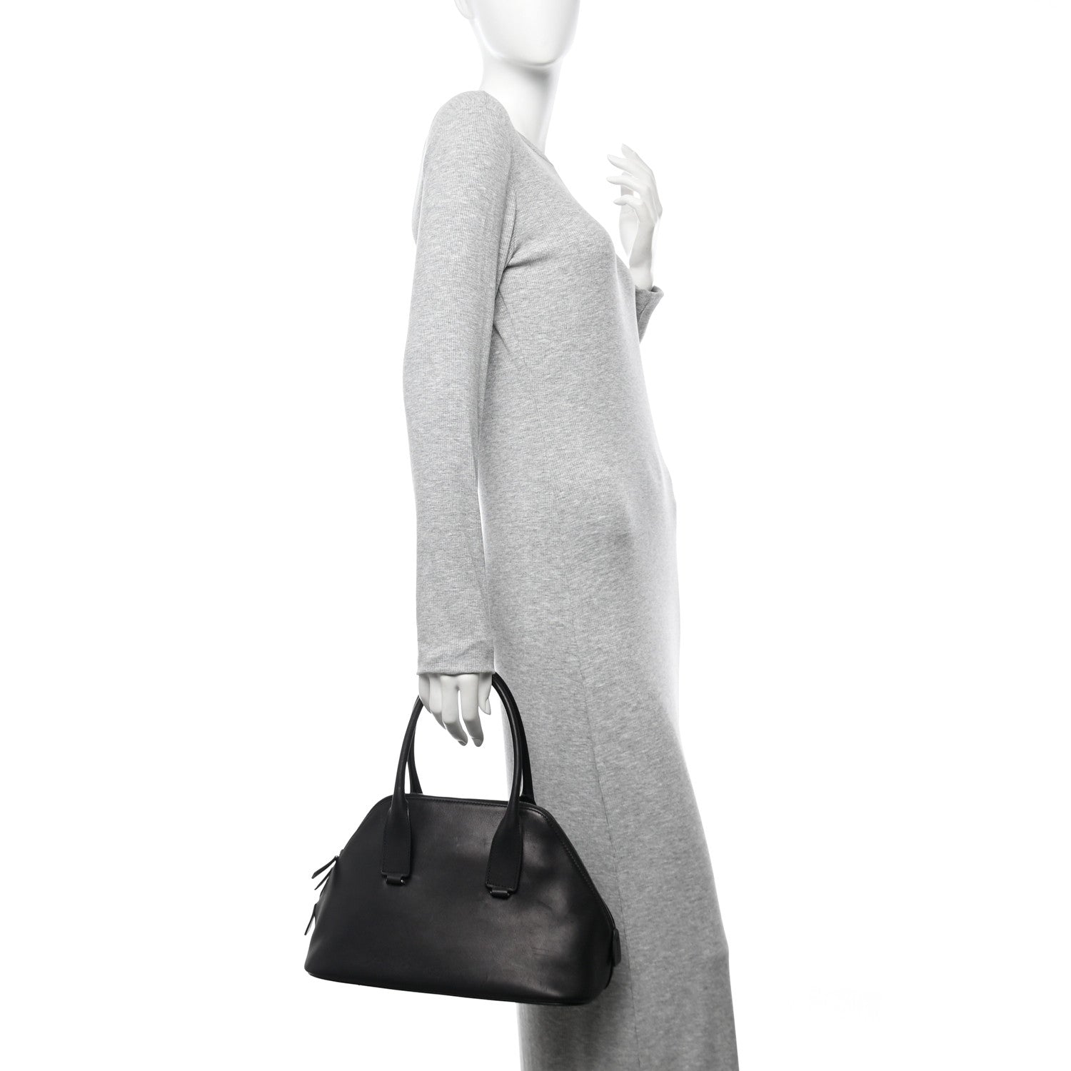 Polished Saddle Calfskin Medium Devon Bag Black