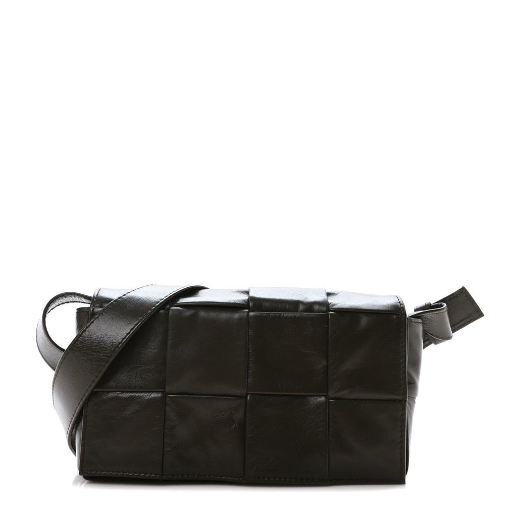 Paper Calfskin Intrecciato Cassette Belt Bag Crocodile