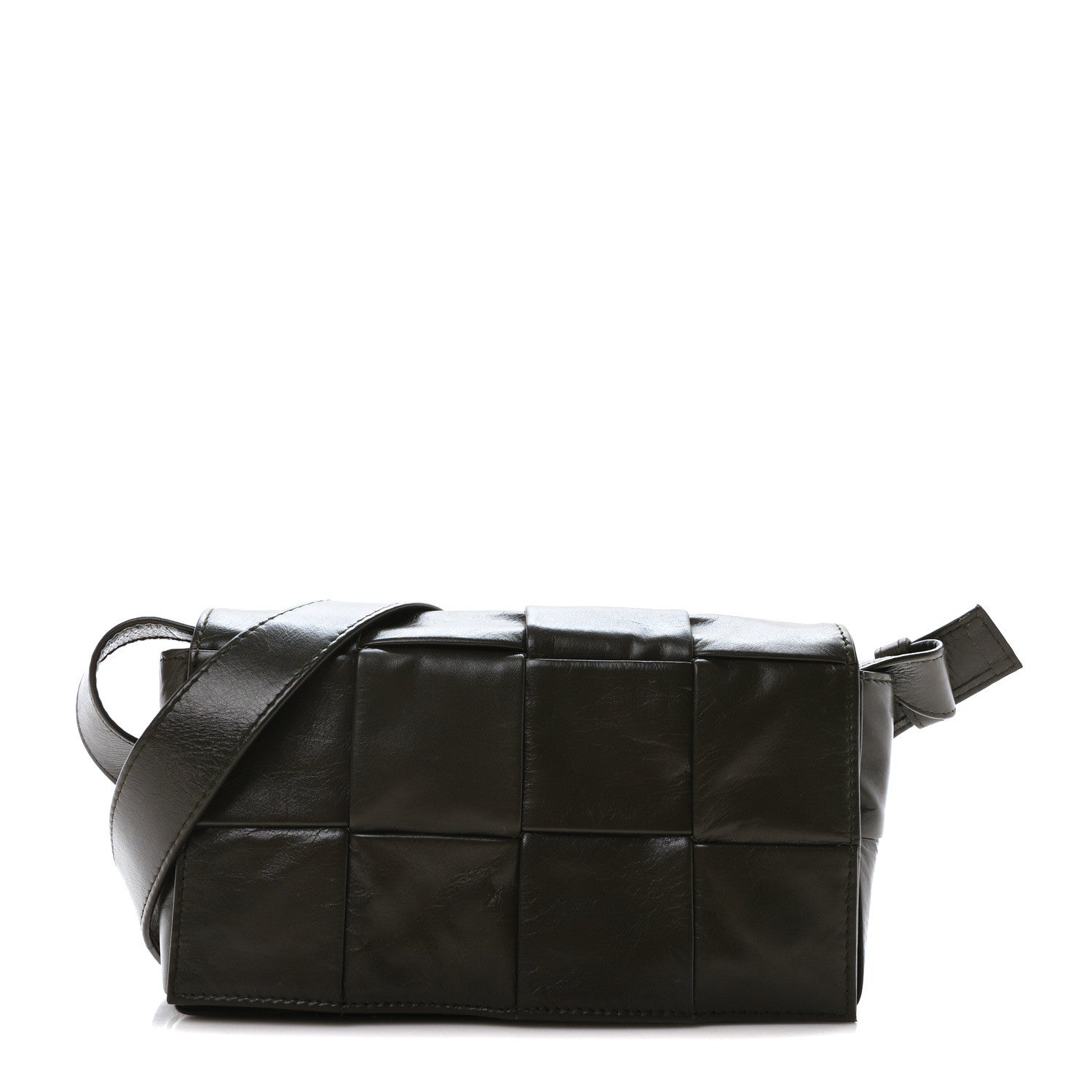 Paper Calfskin Intrecciato Cassette Belt Bag Crocodile