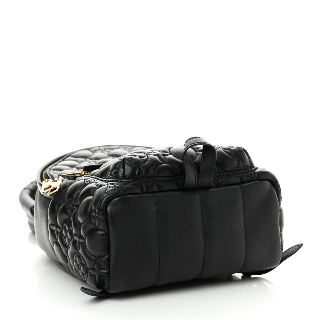 Lambskin Flower Quilted Palm Springs Backpack PM Black