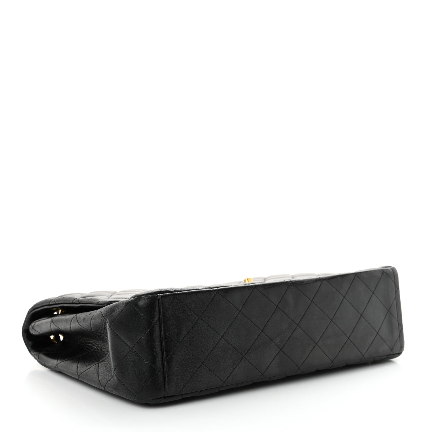Lambskin Quilted Maxi Single Flap Black