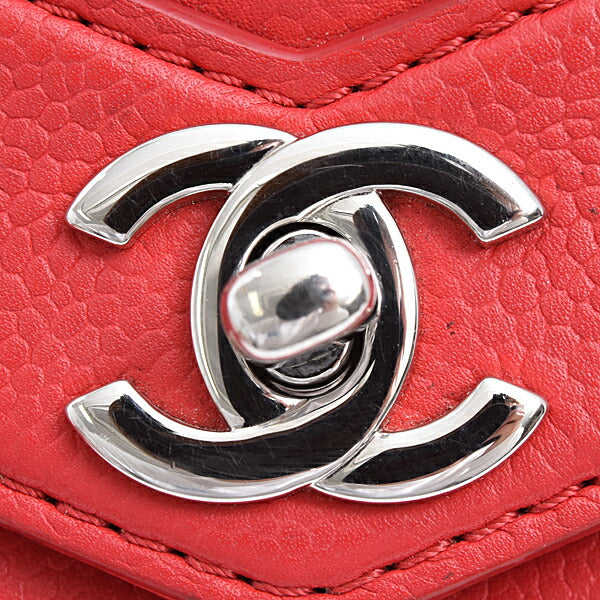 Chanel Caviar Skin Chevron V Stitch Chain Mini Shoulder Bag