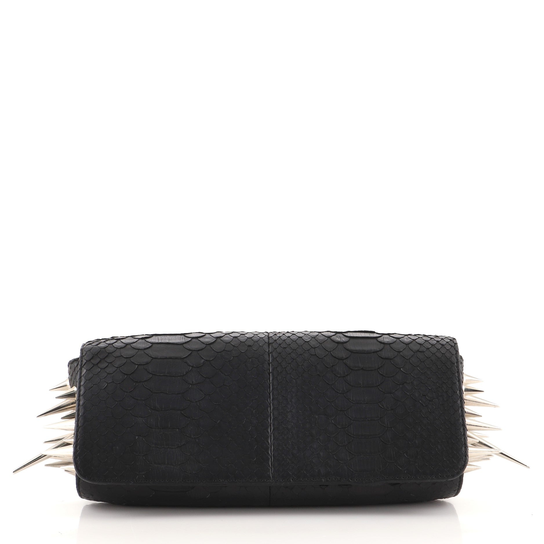 Marquise Spiked Clutch Python with Metal