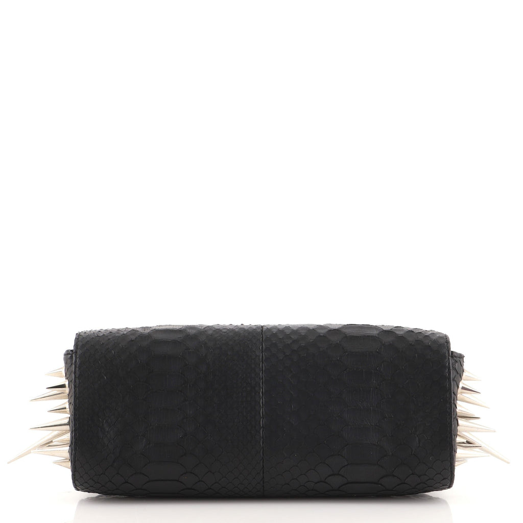 Marquise Spiked Clutch Python with Metal