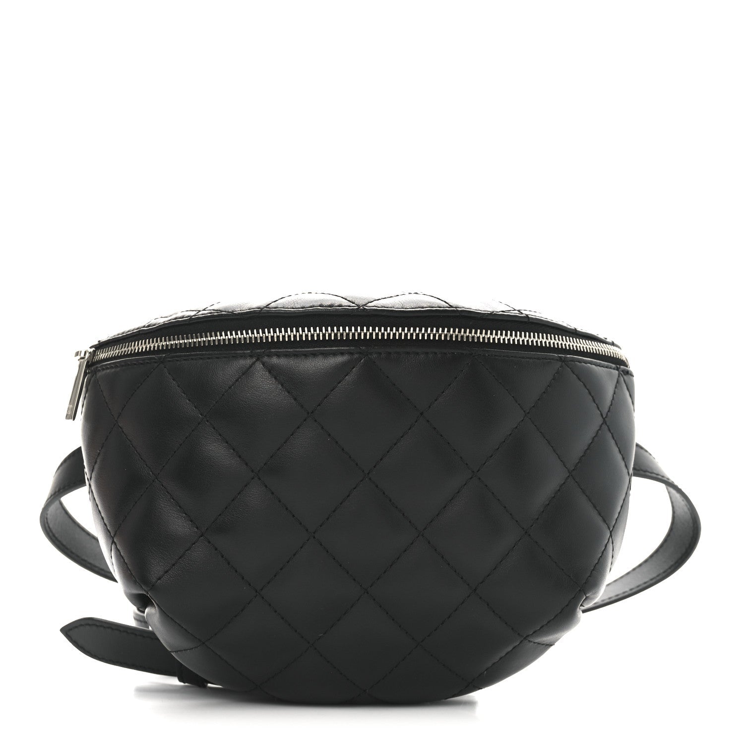 Calfskin Quilted Waist Belt Bag Black