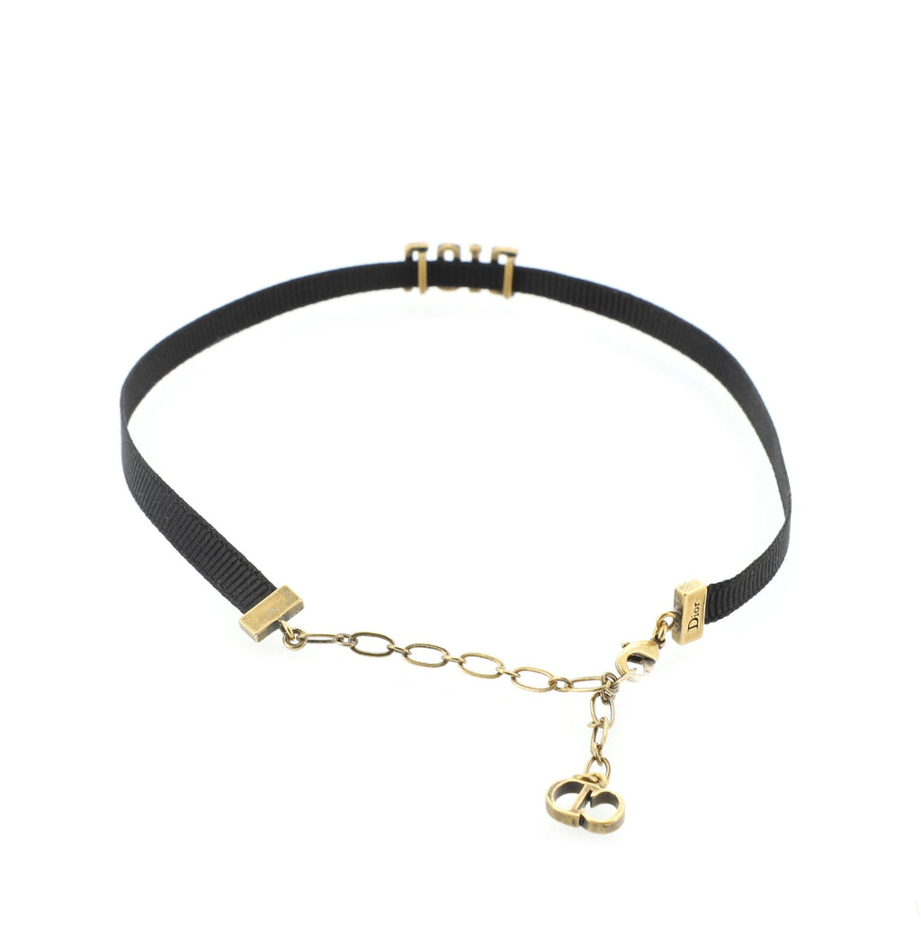 Dior Choker Necklace Fabric and Metal