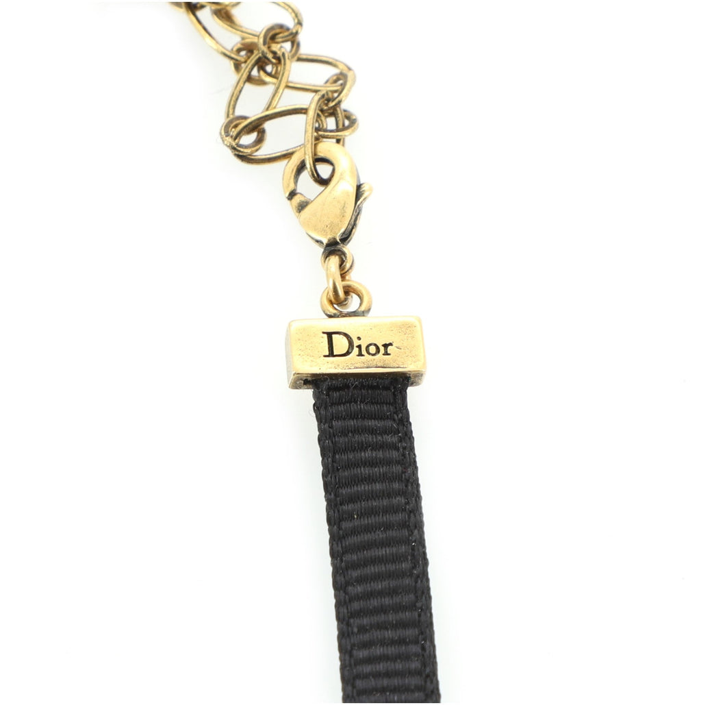 Dior Choker Necklace Fabric and Metal