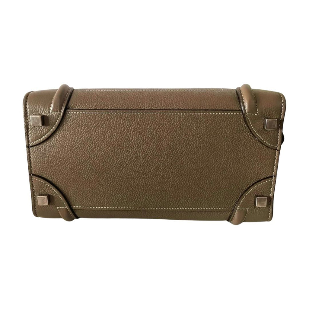 CELINE Micro Luggage Leather Handbag in Grey