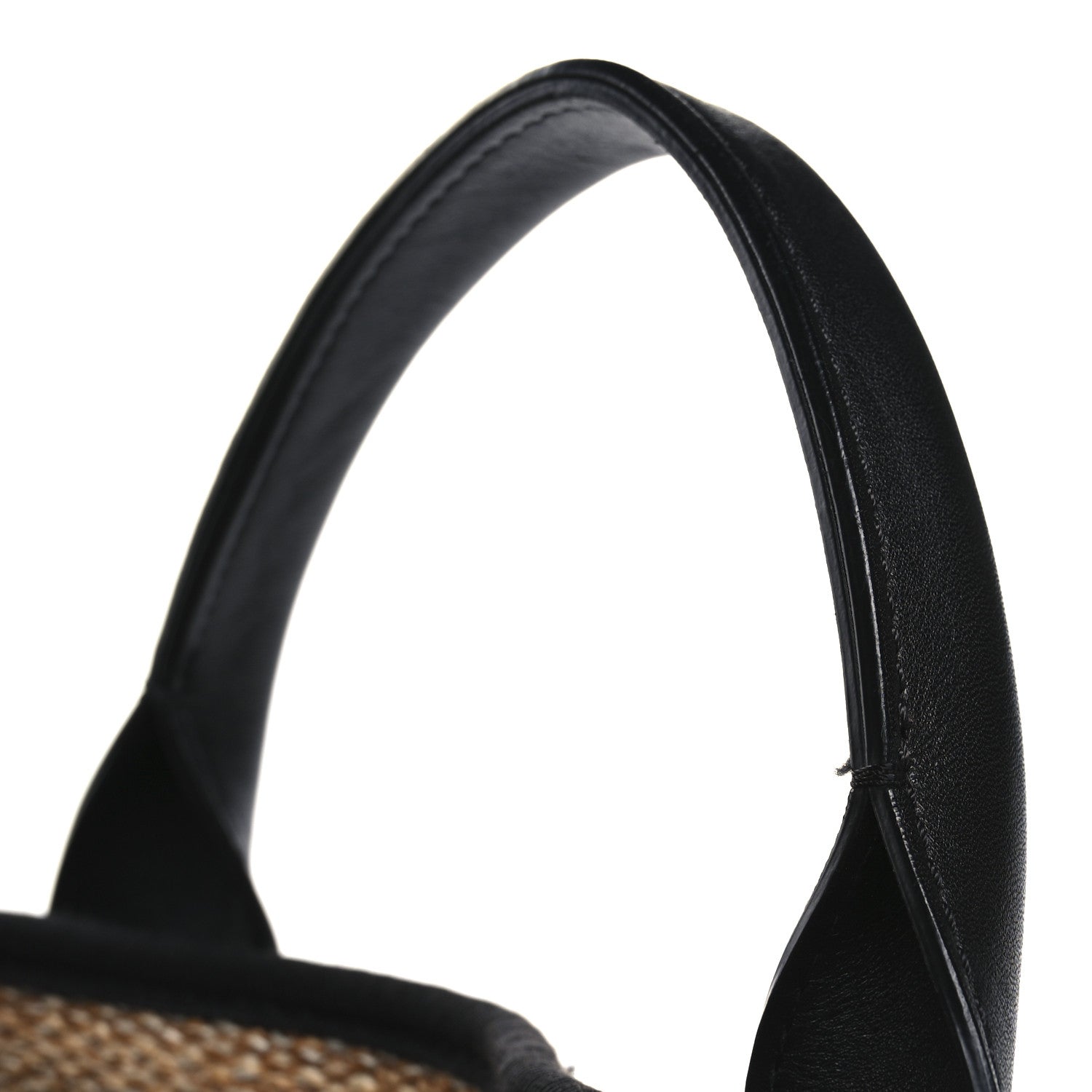 Woven Straw Raffia Logo Tote Blue Beige