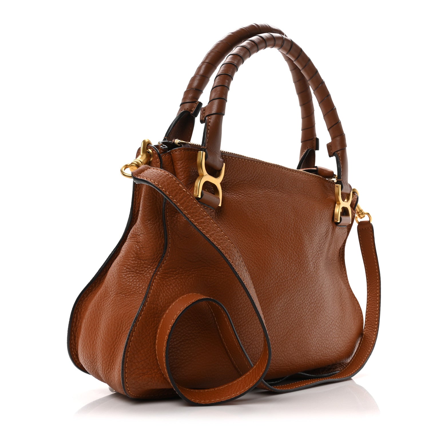 Calfskin Medium Marcie Satchel Tan