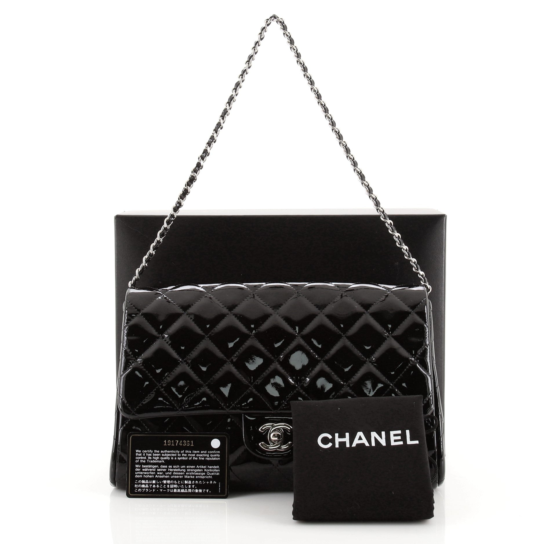 Clutch with Chain Quilted Patent