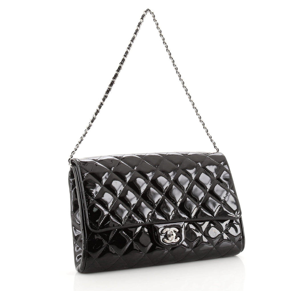 Clutch with Chain Quilted Patent