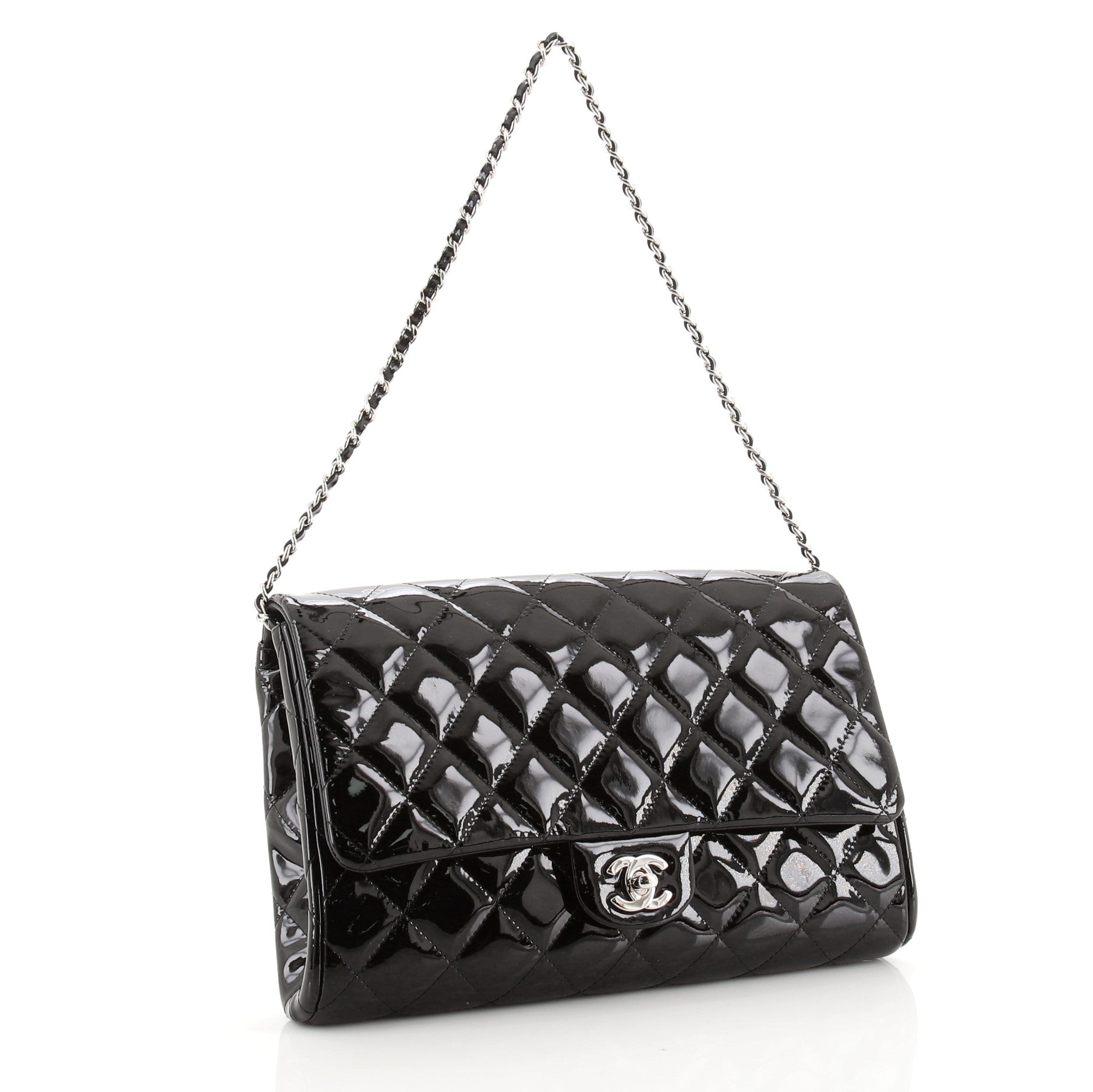 Clutch with Chain Quilted Patent