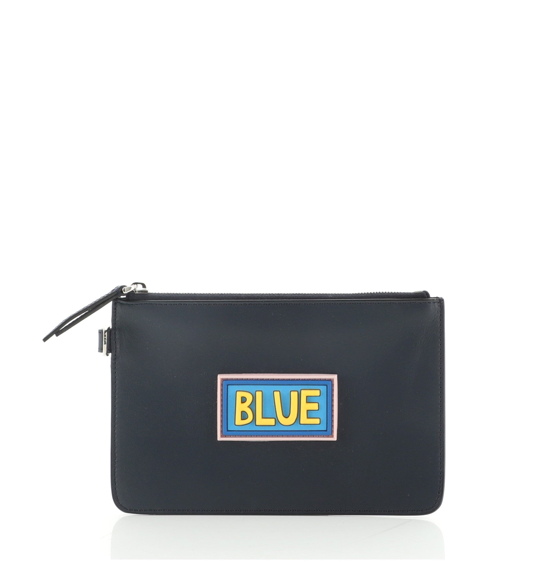 Vocabulary Flat Pouch Patchwork Leather Mini