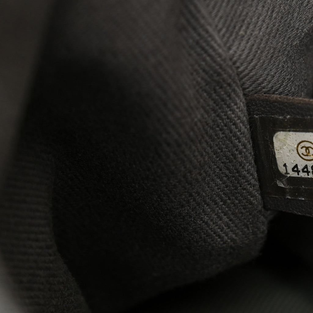 Iridescent Calfskin Glint Flap Black