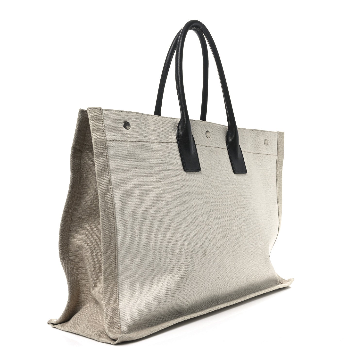 Linen Calfskin Rive Gauche Tote Optic White