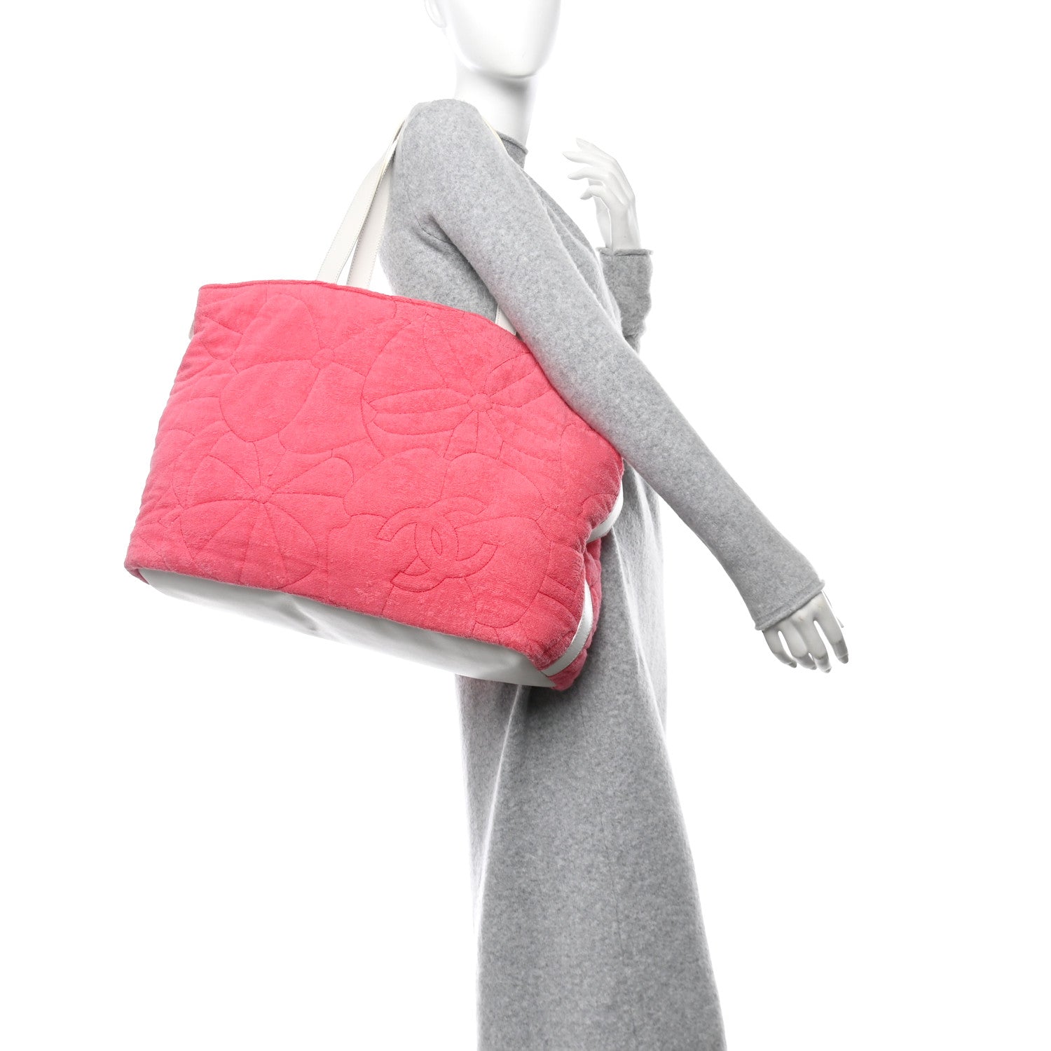 Terry Cotton CC Beach Tote Towel Set Pink