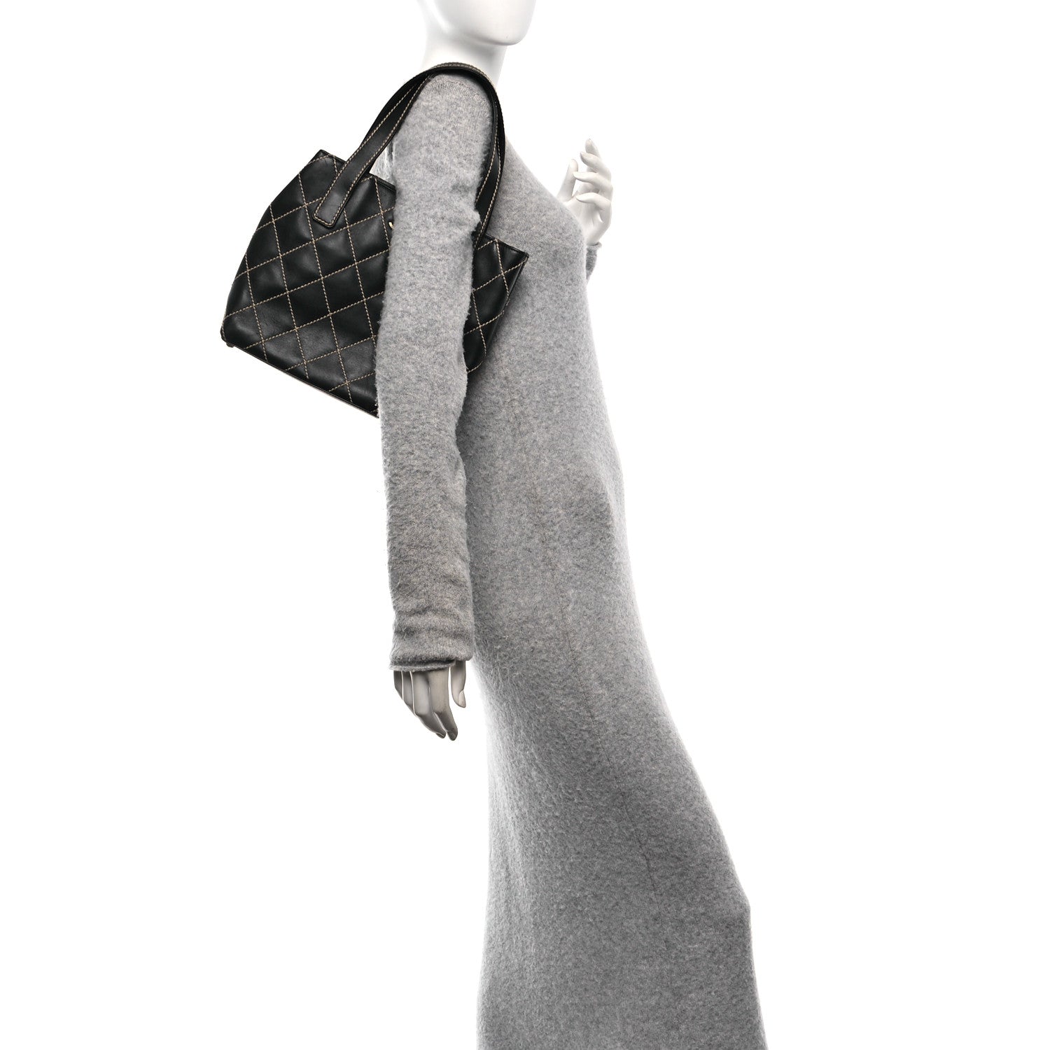 Calfskin Wild Stitch Tote Black