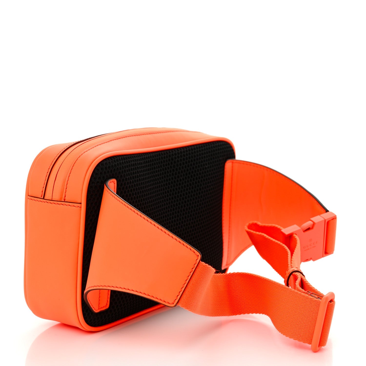 Rubber Effect Monogram GG Belt Bag New Orange Fluo