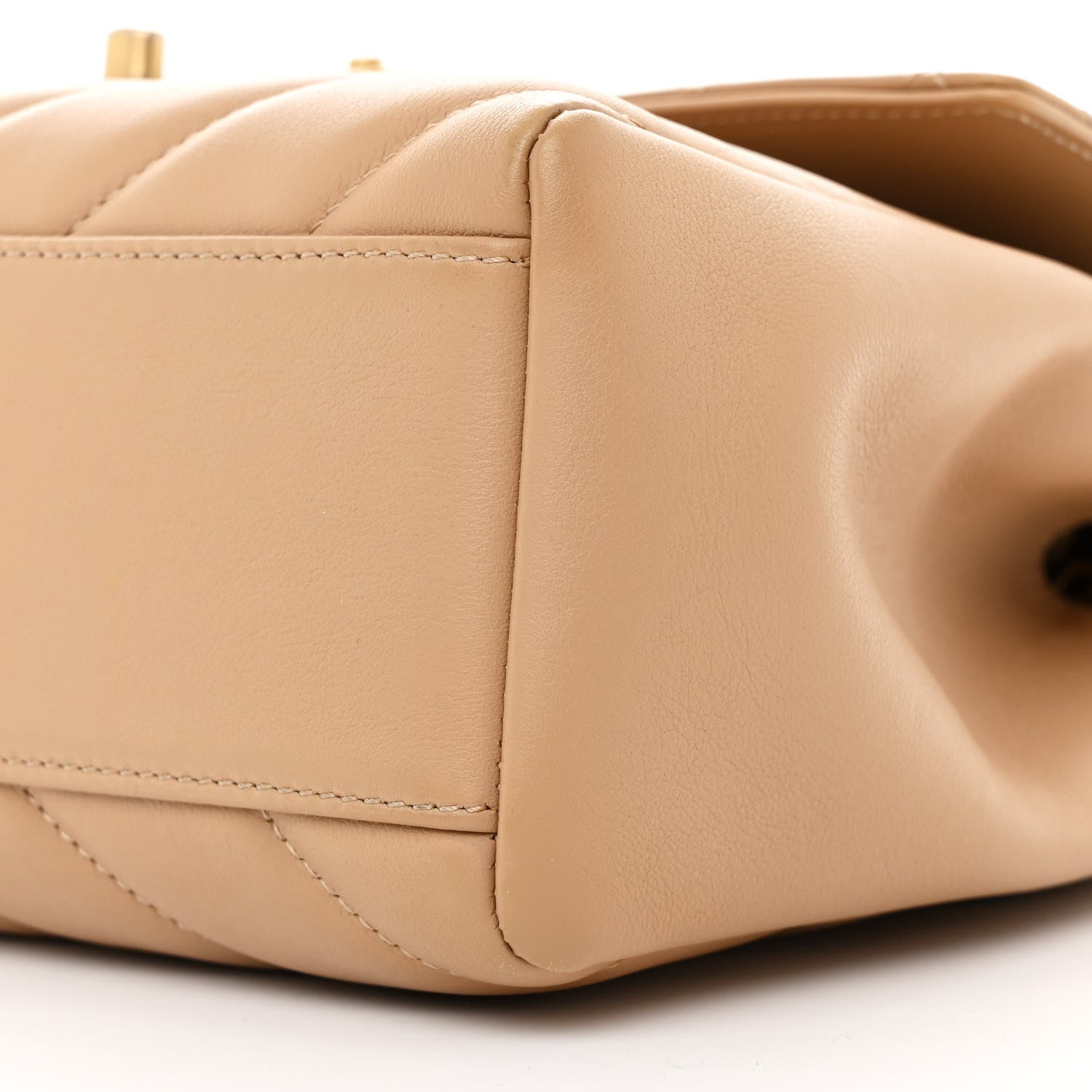 Calfskin Quilted Chevron In The City Bag Beige