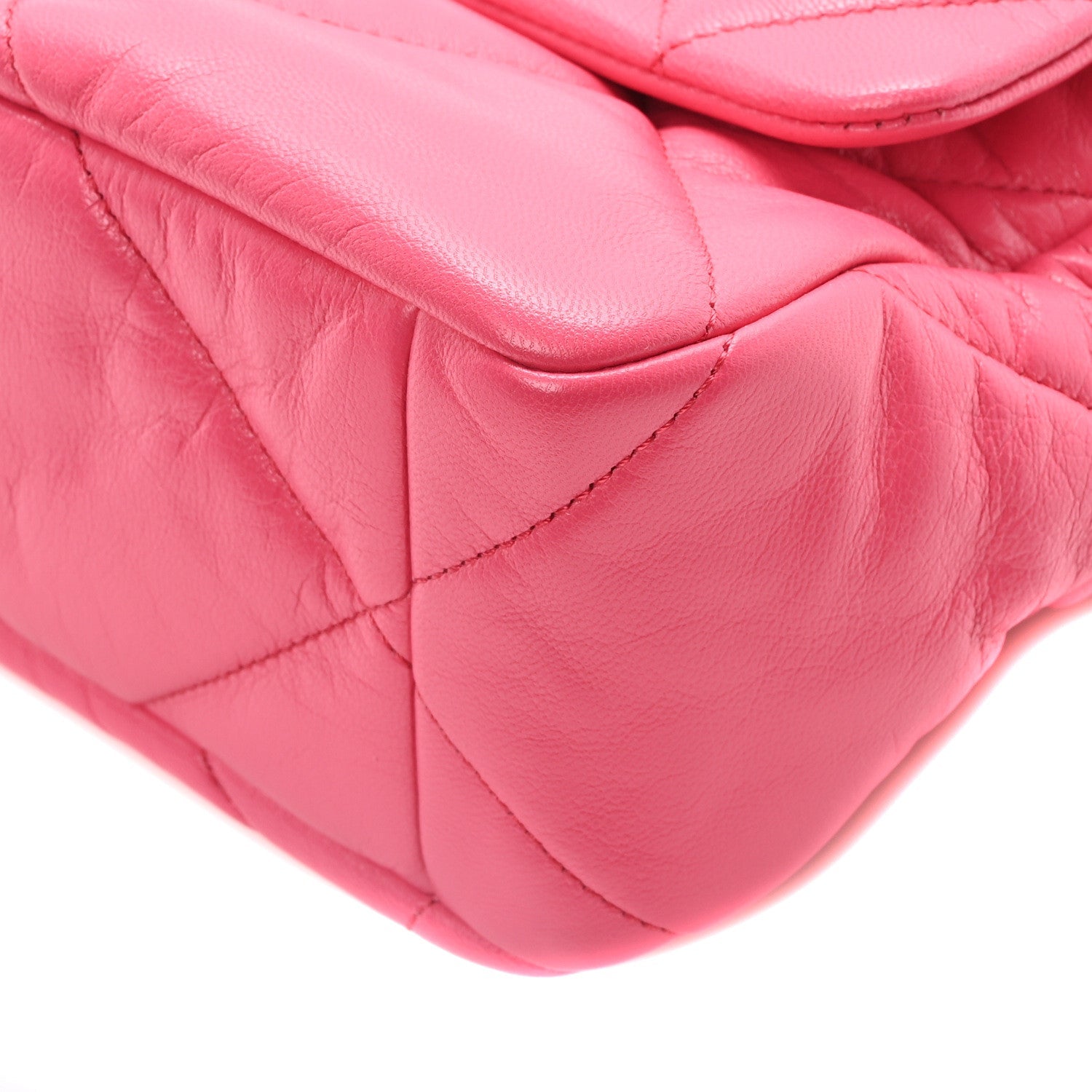 Lambskin Quilted Large Chanel 19 Flap Dark Pink