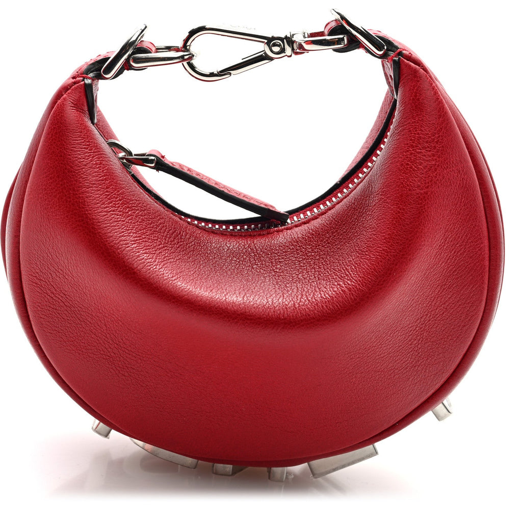 Vitello Grace New Matte Nano Fendigraphy Hobo Charm Scarlet Sage