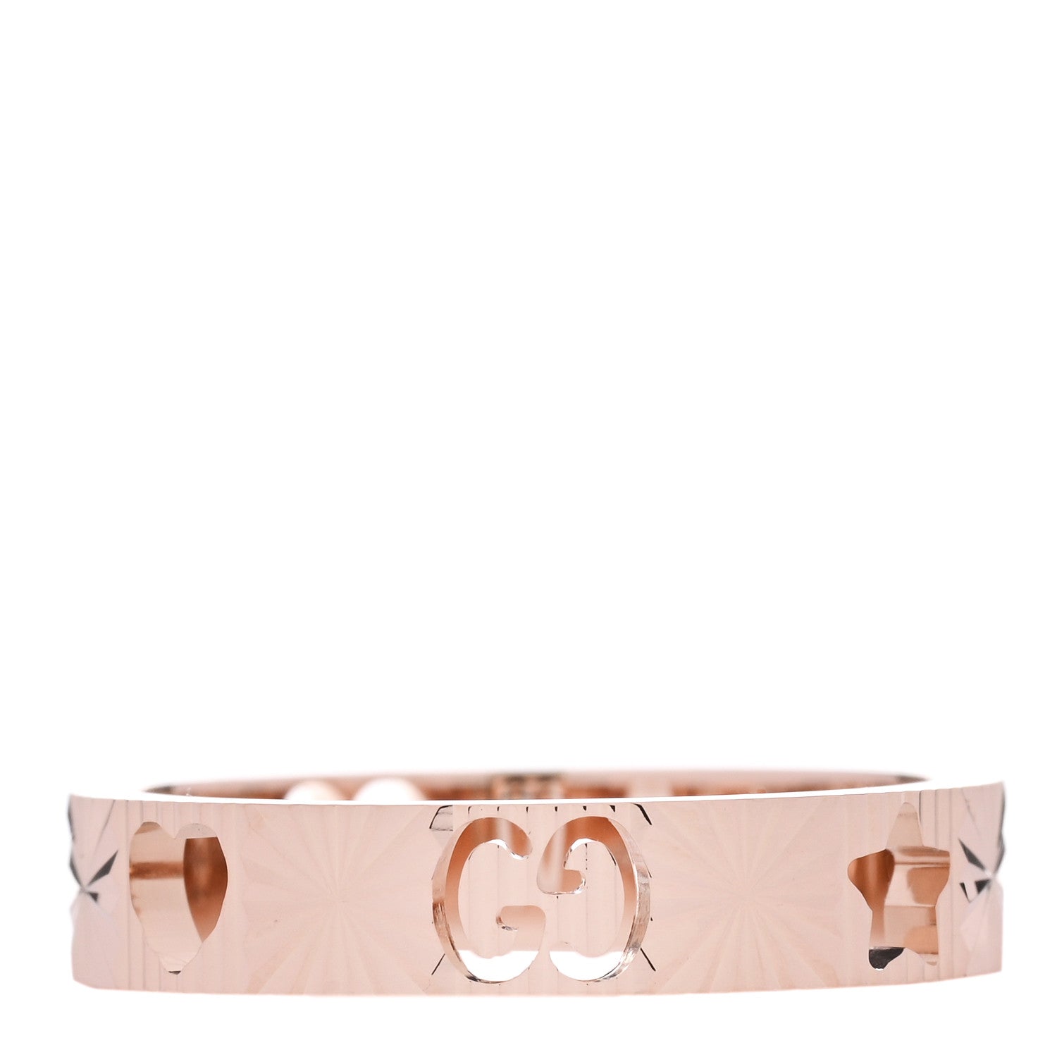18K Rose Gold Icon Stars Band Ring 52 6