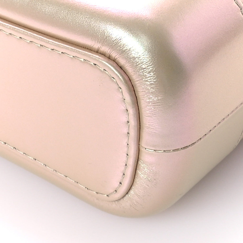 Iridescent Aged Calfskin Quilted Small Gabrielle Hobo Light Pink