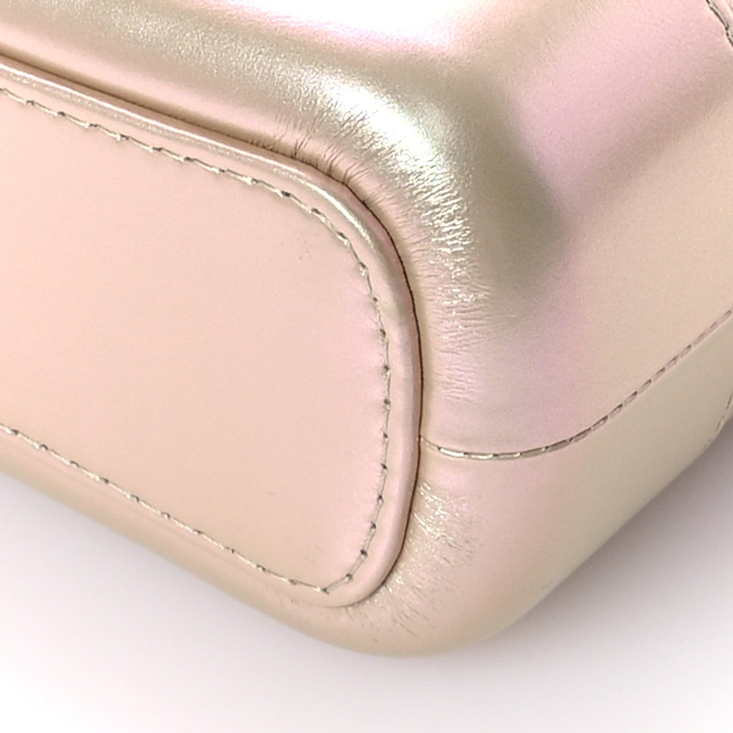 Iridescent Aged Calfskin Quilted Small Gabrielle Hobo Light Pink