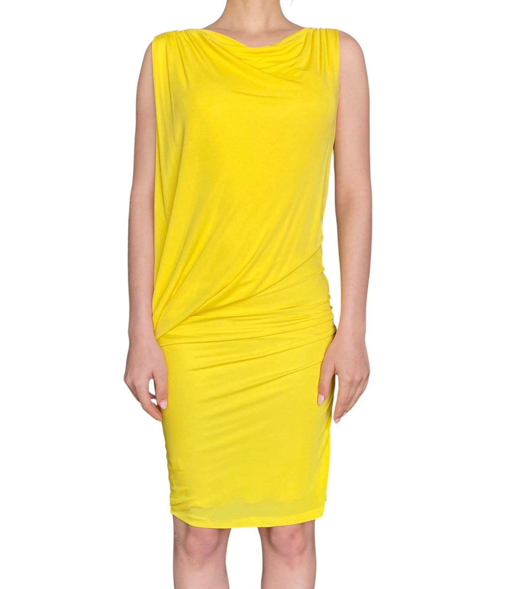 DSQUARED2 Yellow Rayon Draped Mini Dress - S