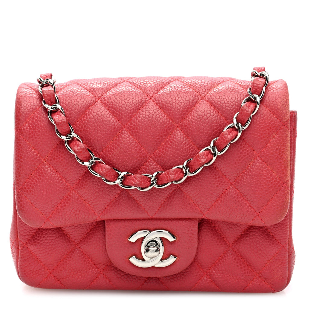 Caviar Quilted Mini Square Flap Pink