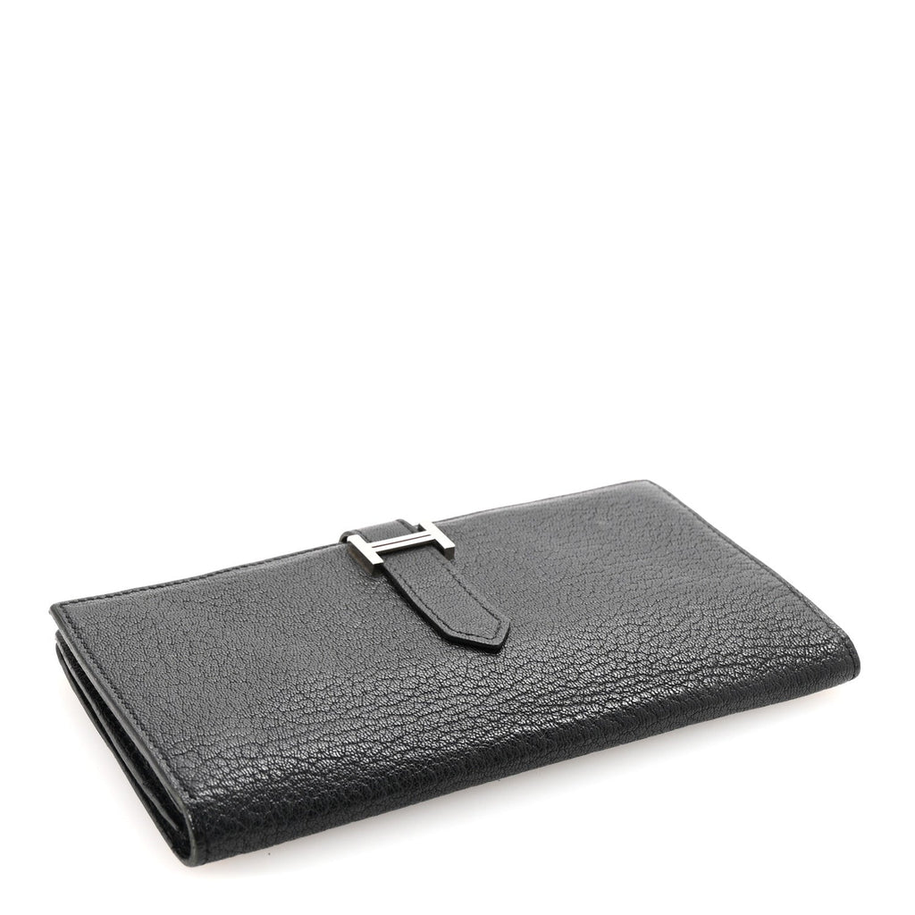 Chevre Mysore Bearn Gusset Wallet Black