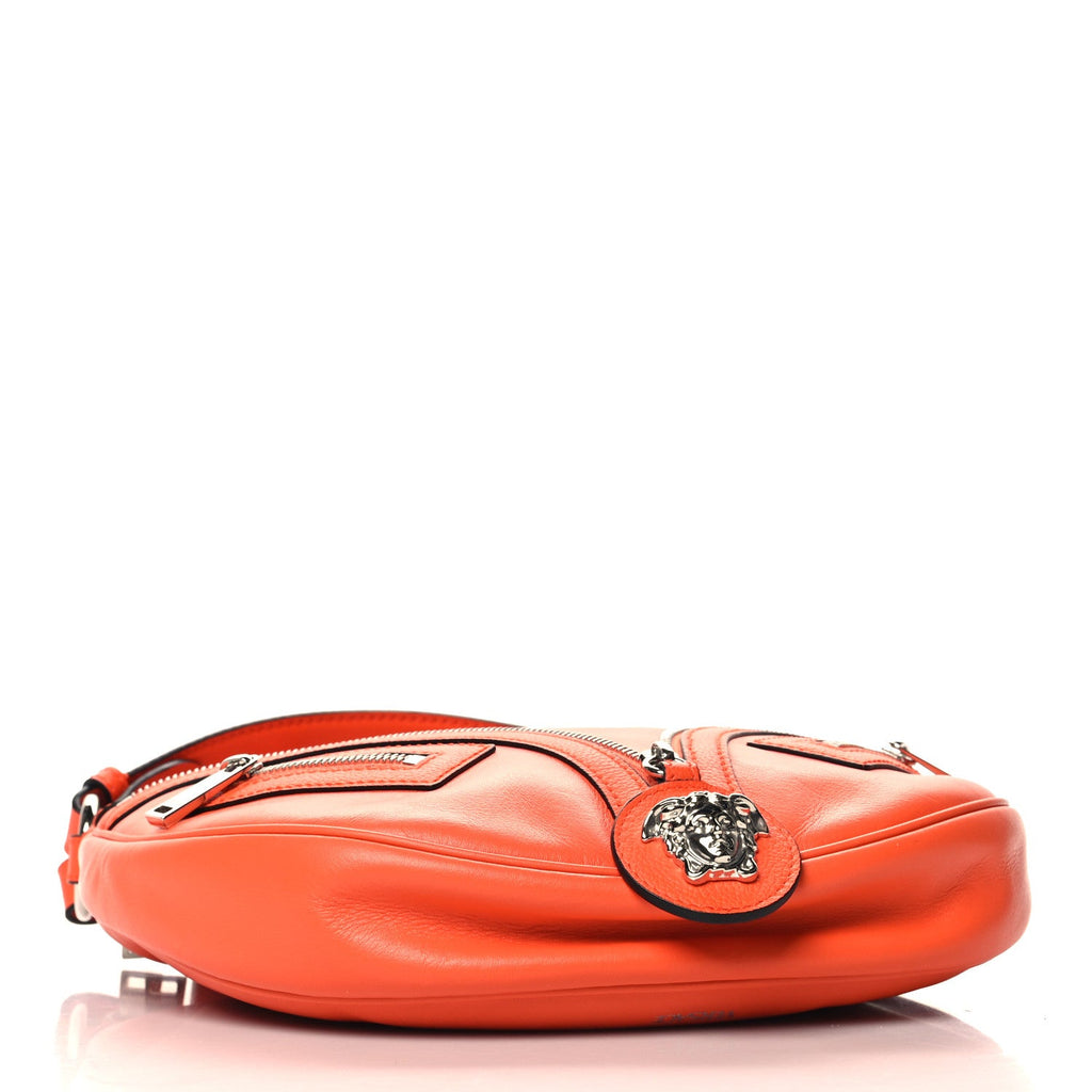 Calfskin Small Repeat Zip Hobo Orange